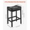 Bar Stool Set of 2 PU Leather Counter Height Saddle Seat Stools Black